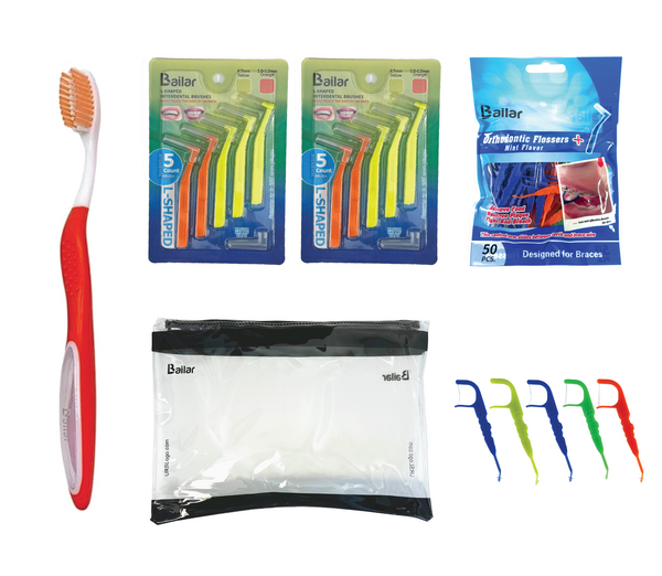 LBailar Interdental Brush Angle Cleaners - Pack (10 Brushes) (Standard) - Remove Plaque - Toothpick